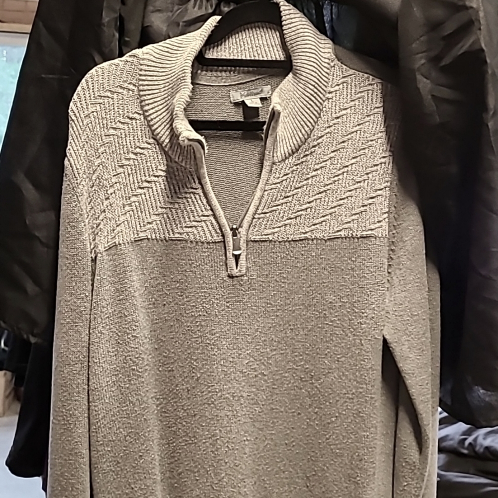 Men's large quarter zip business casual sweater